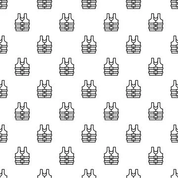 Life vest repeating pattern illustrating water safety Stock Illustration