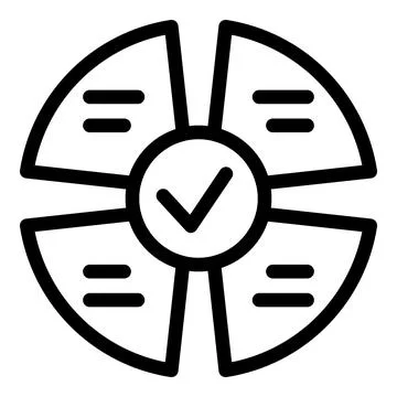 Life wheel icon outline vector. Coaching practice Illustrazione stock