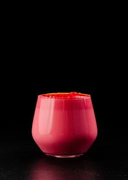 Life without coffee. Beetroot-based latte. Healthy Eating. Beet latte on black Stock Photos