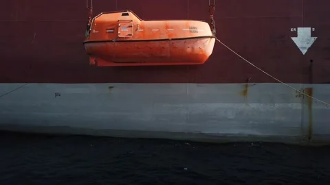 Lifeboat deployment Stock Footage 170480385
