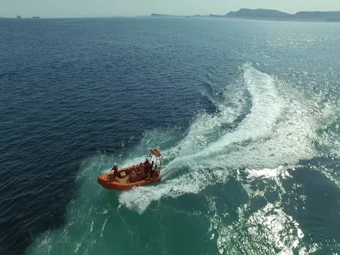 Lifeboat Exercise from Calmac Ferry Video stock 81522041