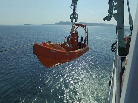Lifeboat Exercise from Calmac Ferry Видео 81522140
