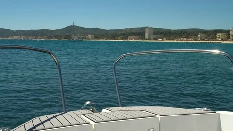 Lifeboat navigating close to the coast. Stock Footage 84896567