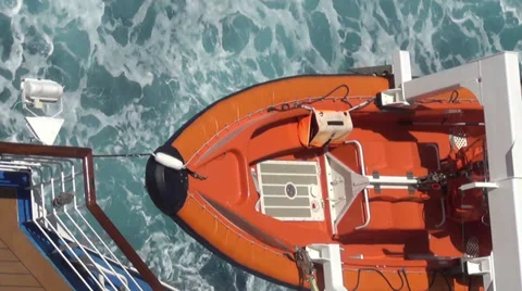 Lifeboat on a ship Video stock 37639539