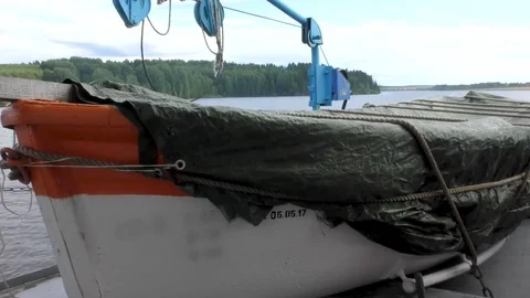 Lifeboat on the ship Stock Footage 78776293