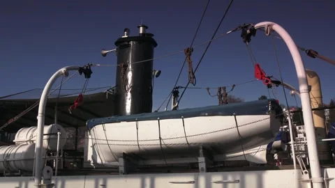 Lifeboat on the ship Stock Footage 293737245