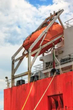 Lifeboat on a ship Stock Photos