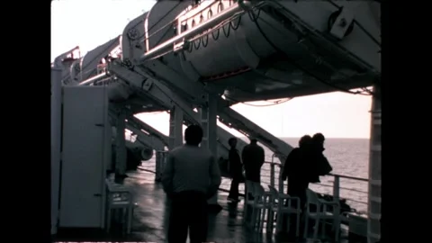 Lifeboats on Ferry Stock Footage 278167476