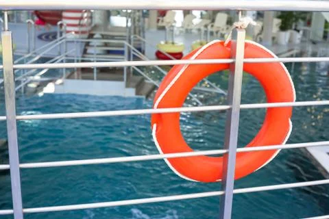 Lifebuoy to aid the water. Stock Photos