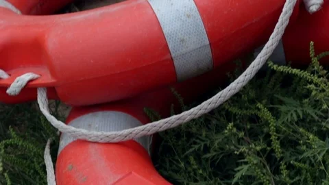 Lifebuoy On The Beach Video stock 69749210