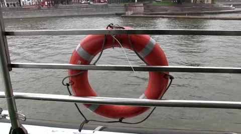 Lifebuoy on board karabl Stock Footage 41812622