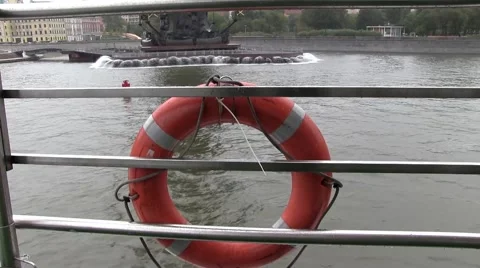 Lifebuoy on board karabl Stock Footage 41812800