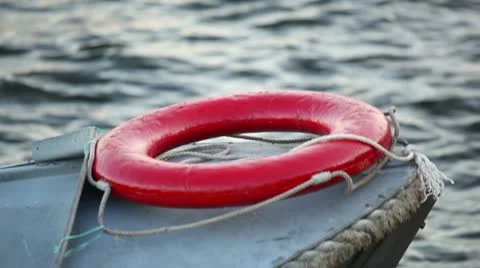Lifebuoy on boat Stock Footage 12173147