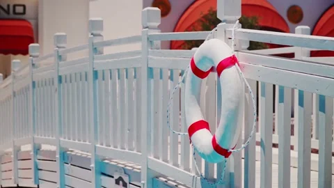 Lifebuoy on the bridge Stock Footage 156041734