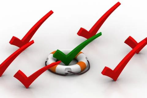 Lifebuoy with check mark Free Stock Illustration