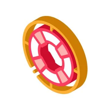 Lifebuoy Circle isometric icon vector illustration Stock Illustration