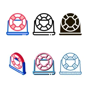 Lifebuoy computer icon minimal vector outline Illustrazione stock