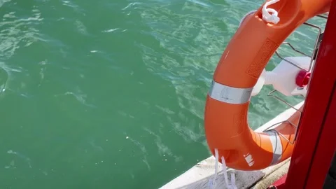 Lifebuoy by the dock Stock Footage 297218715
