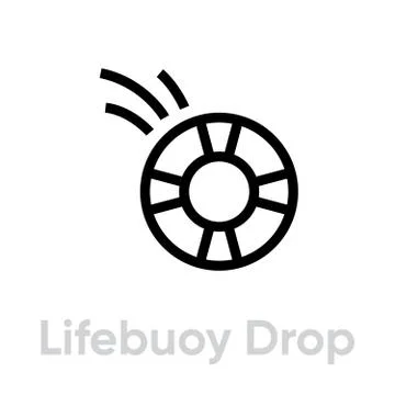 Lifebuoy Drop icon. Editable Vector Stroke. Stock Illustration