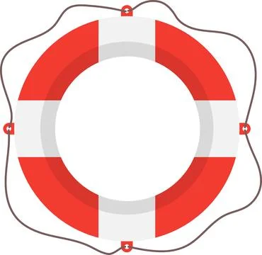 Lifebuoy Emergency Float Ring Flat Illustration. Clean Icon Design Element .. Stock Illustration