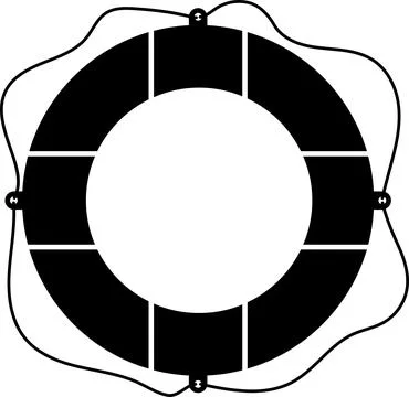 Lifebuoy Emergency Float Ring Silhouette. Black and White Icon Design Eleme.. 库存插图