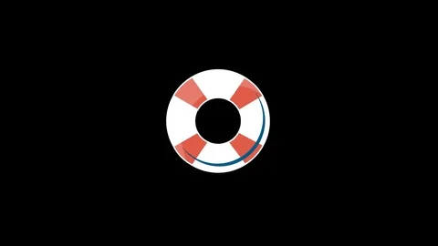 Lifebuoy Flat Icon Stock Footage 71936475