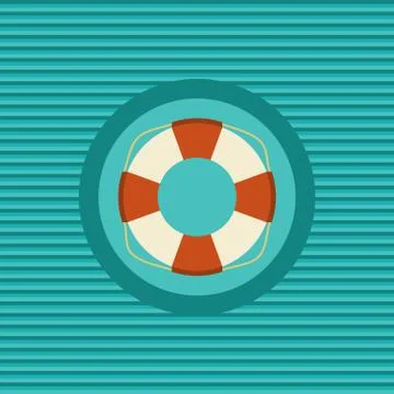 Lifebuoy flat icon Stock Illustration