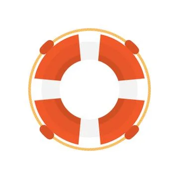 Lifebuoy flat icon Stock Illustration