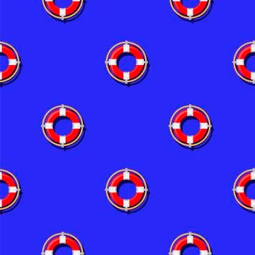 Lifebuoy Icon Nautical Pattern Stock Illustration