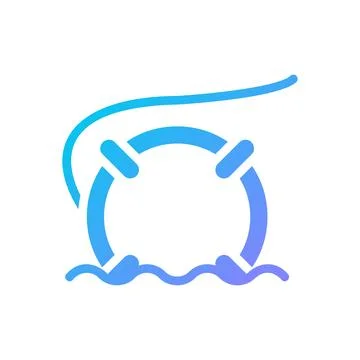 Lifebuoy Icon solid gradient blue summer beach symbol illustration. Stock Illustration