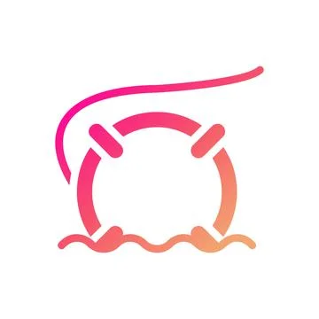 Lifebuoy icon solid gradient pink yellow summer beach symbol illustration. Illustrazione stock
