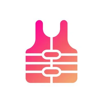 Lifebuoy icon solid gradient pink yellow summer beach symbol illustration. Illustrazione stock