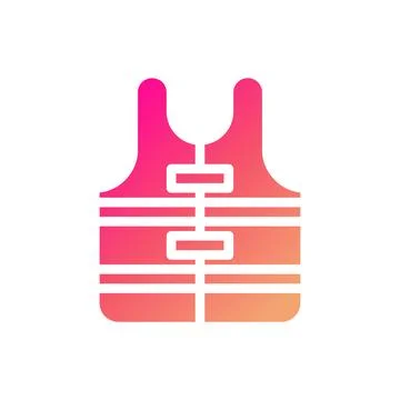 Lifebuoy icon solid gradient pink yellow summer beach symbol illustration. Illustrazione stock