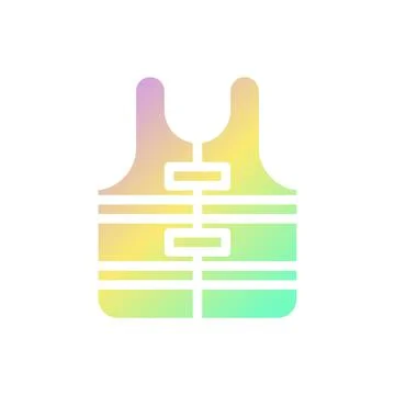 Lifebuoy icon solid gradient purple yellow green summer beach symbol illust.. Stock Illustration