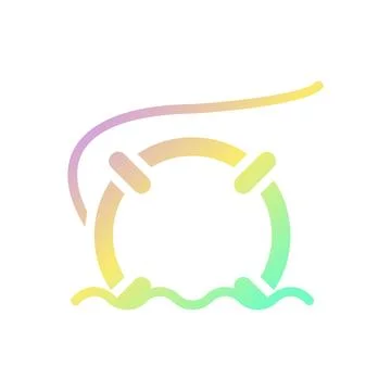 Lifebuoy icon solid gradient purple yellow green summer beach symbol illust.. Illustrazione stock