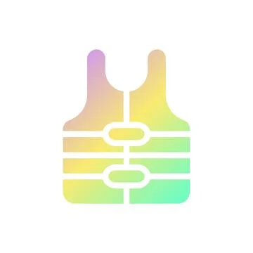 Lifebuoy icon solid gradient purple yellow green summer beach symbol illust.. Stock Illustration