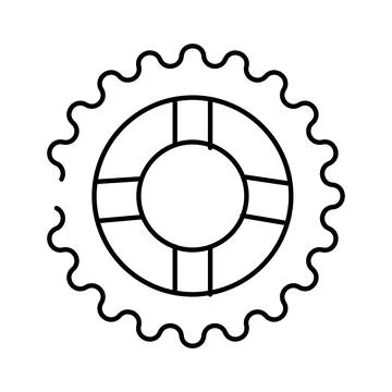 Lifebuoy inside a gear representing technical support concept 스톡 일러스트