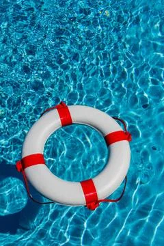 Lifebuoy in a pool Stock Photos