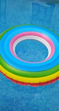 Lifebuoy in the pool. Stock Photos