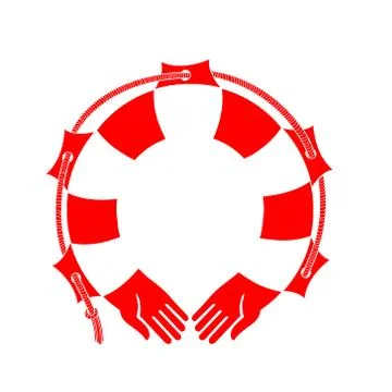 Lifebuoy, red, isolated, vector image. Stock Illustration