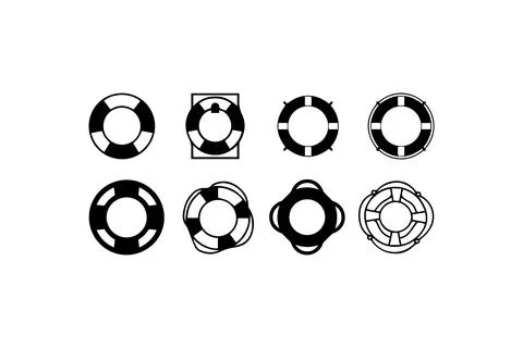 Lifebuoy ring vector icons set collection. Vector illustration design. Stock Illustration