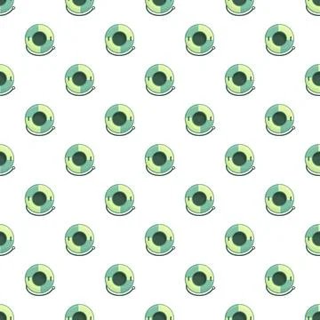 Lifebuoy seamless pattern background creating nautical theme Stock Illustration