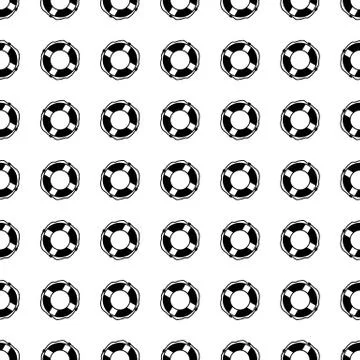 Lifebuoy seamless pattern. Vector Stock Illustration