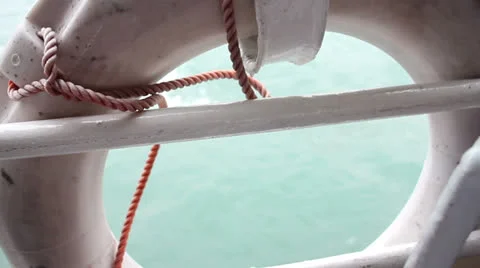 A lifebuoy on a ship Stock Footage 24704513