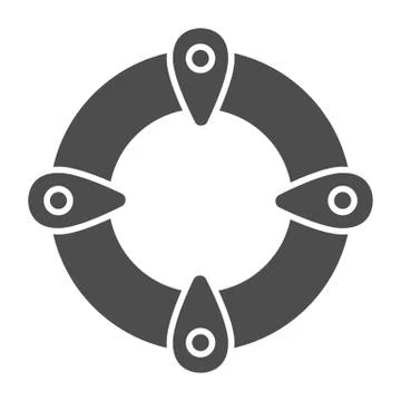 Lifebuoy solid icon, Summer concept, Lifesaver sign on white background イラスト素材