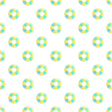 Lifebuoy swim ring repeating pattern for summer holiday Illustrazione stock