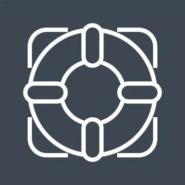 Lifebuoy Thin Line Vector Icon Stock Illustration