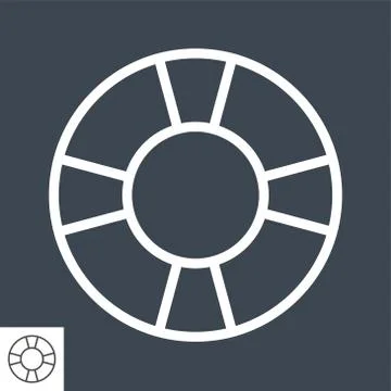 Lifebuoy Thin Line Vector Icon Stock Illustration