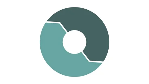 Lifecycle circulation icon with 2 arrows. Circle animation with two parts. .. Video stock 242417070