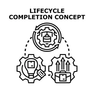 Lifecycle completion concept for business strategy development Stock Illustration